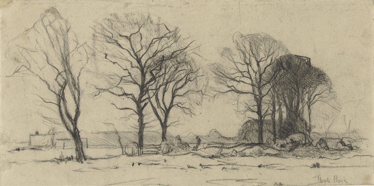 Paisagem com árvores de Theophile de Bock