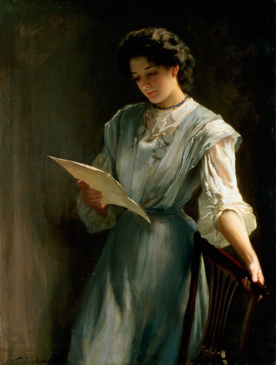 Lendo a carta de Thomas Benjamin Kennington