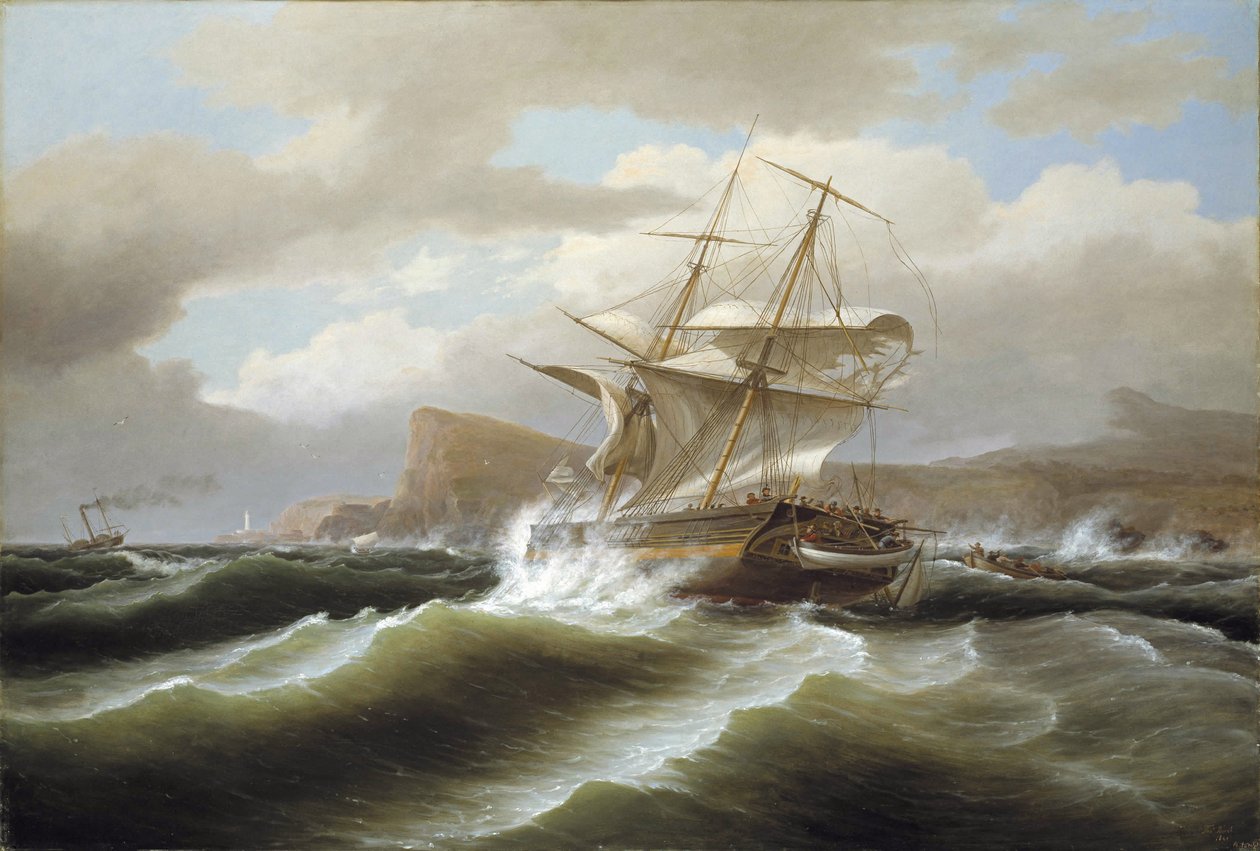 Um navio americano em perigo de Thomas Birch
