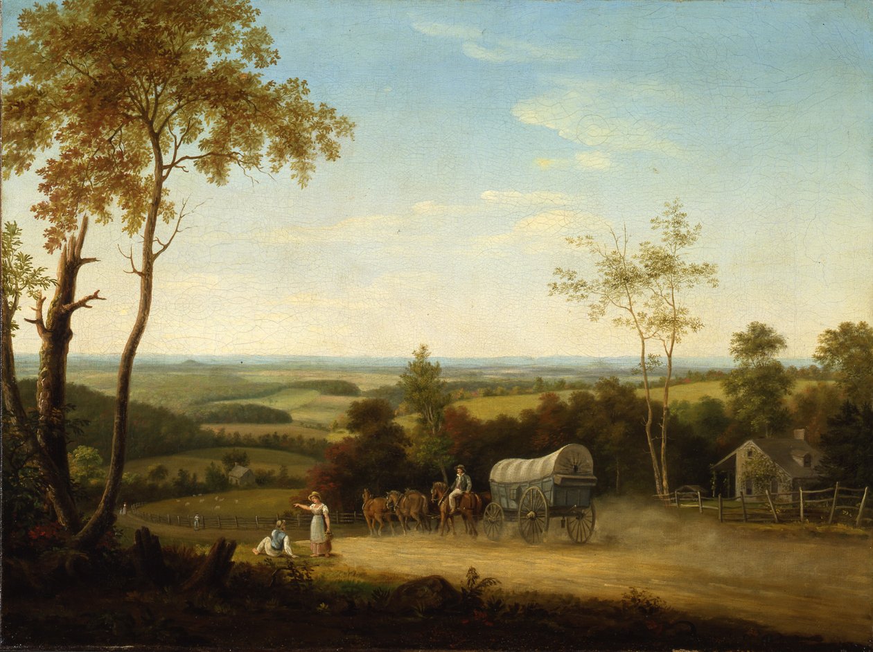 Conestoga Wagon na Pennsylvania Turnpike, 1816 de Thomas Birch