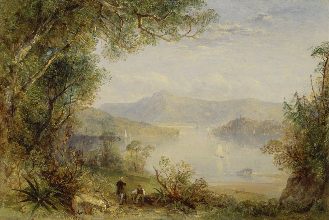 Vista sobre o rio Hudson de Thomas Creswick