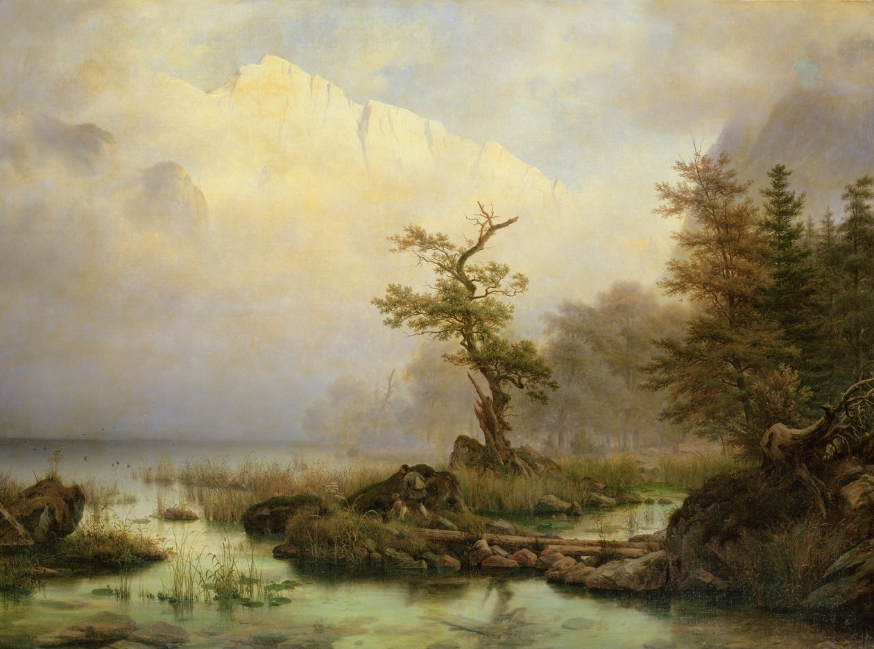 Uma manhã de outono no Konigssee, 1835 de Thomas Fearnley