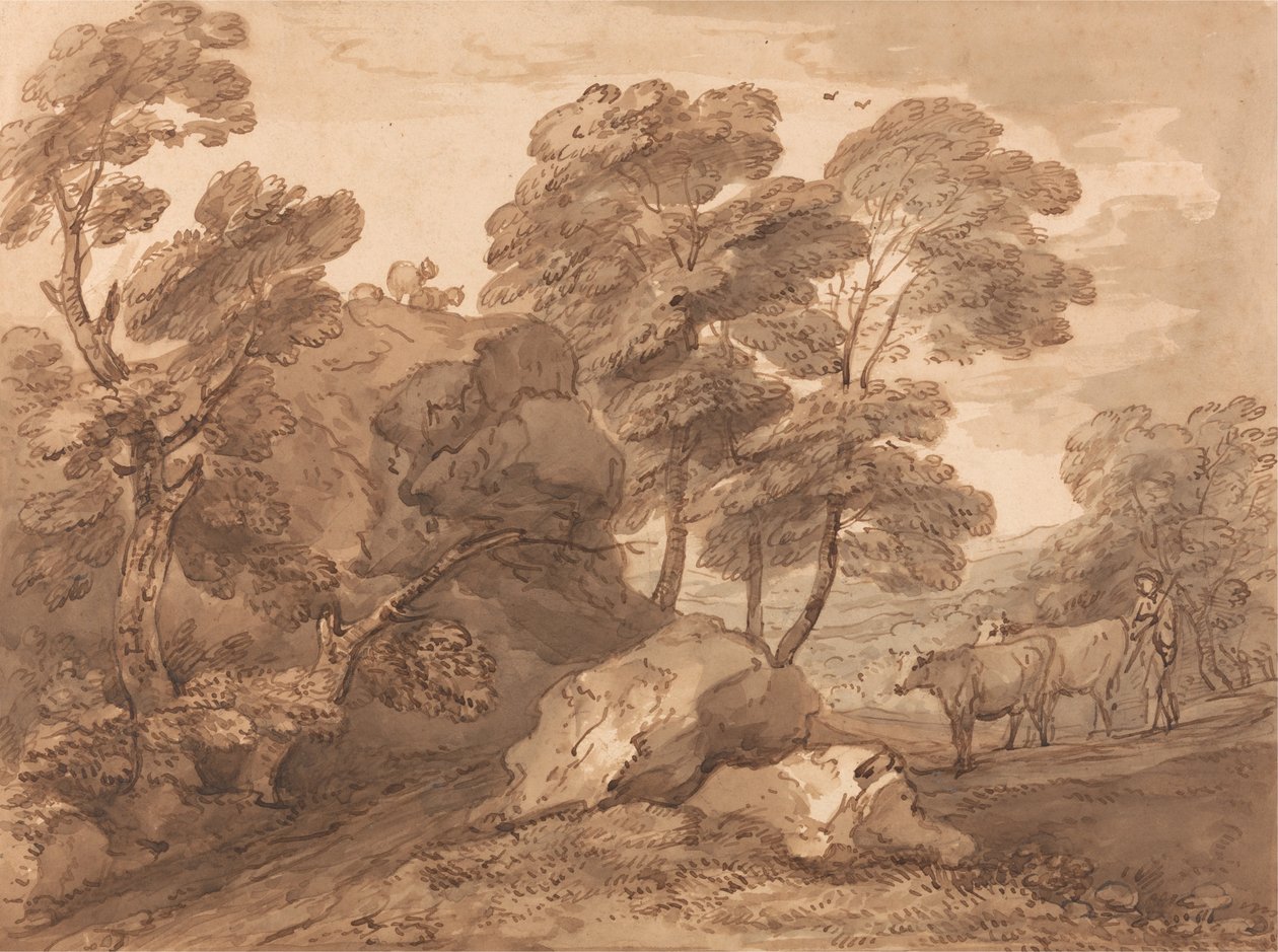 Paisagem com vacas de Thomas Gainsborough