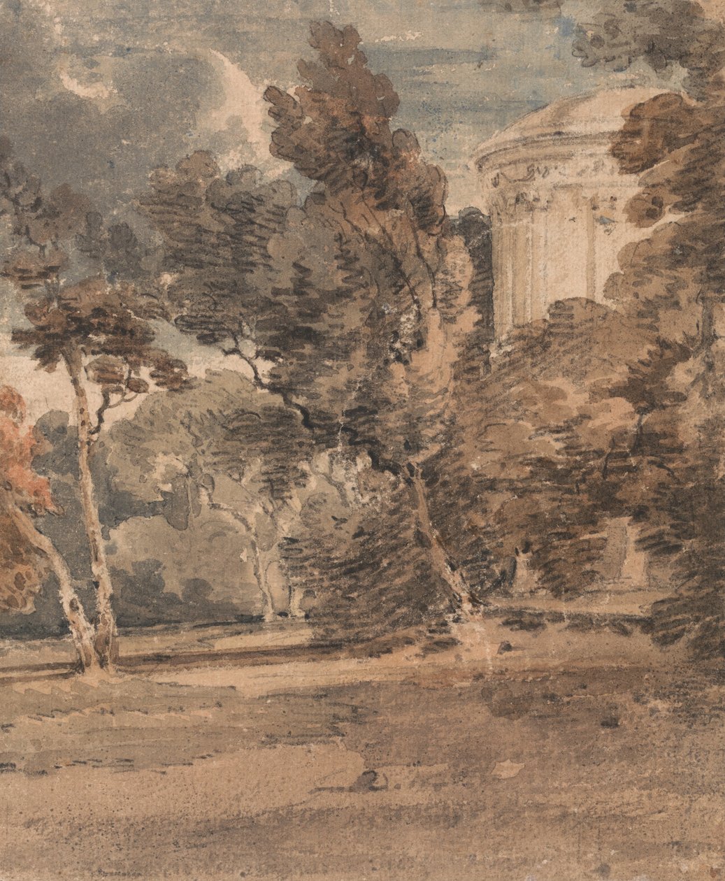 Um templo em Harewood Park de Thomas Girtin