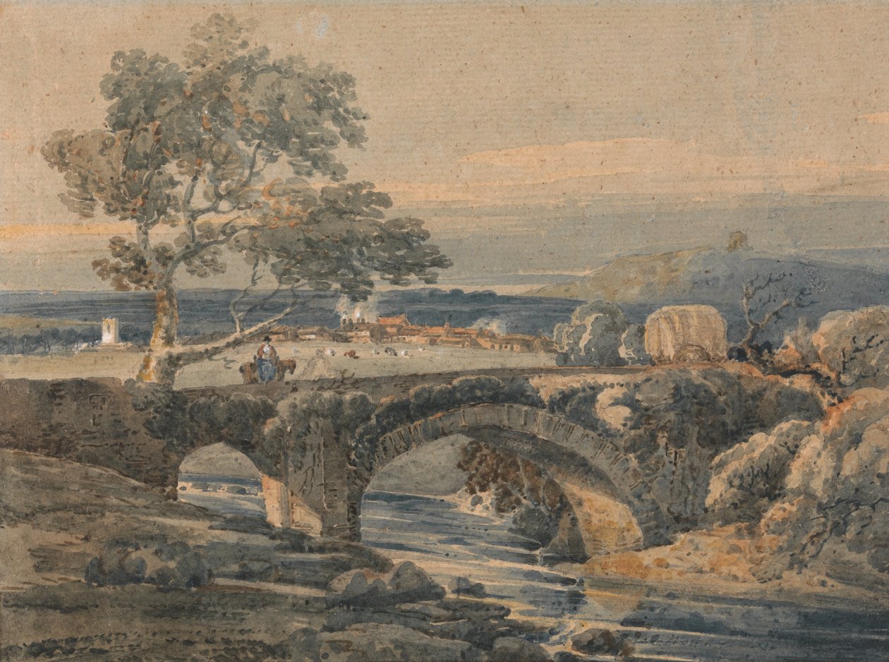 A ponte velha em Devon de Thomas Girtin