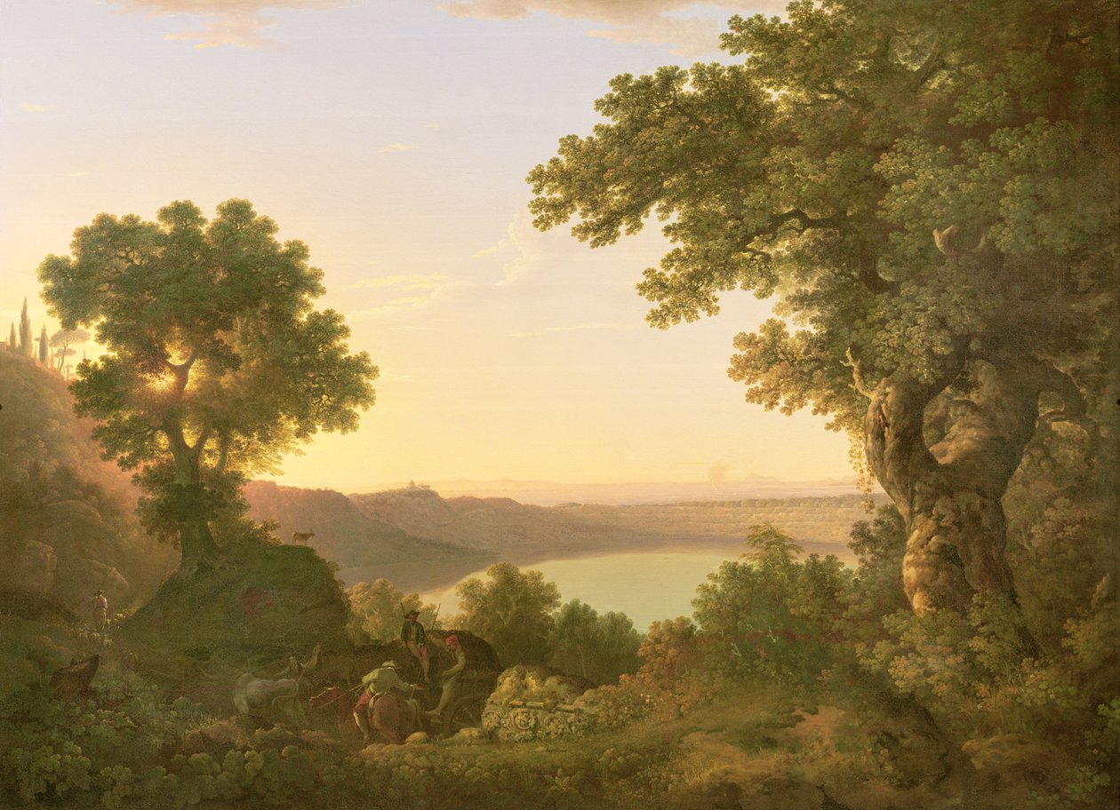 Lago Albano, Itália, 1777 de Thomas Jones