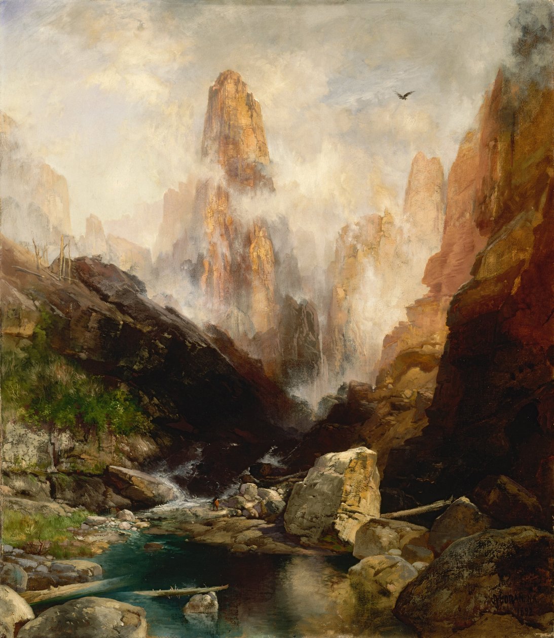 Névoa, canhão kanab, utah de Thomas Moran