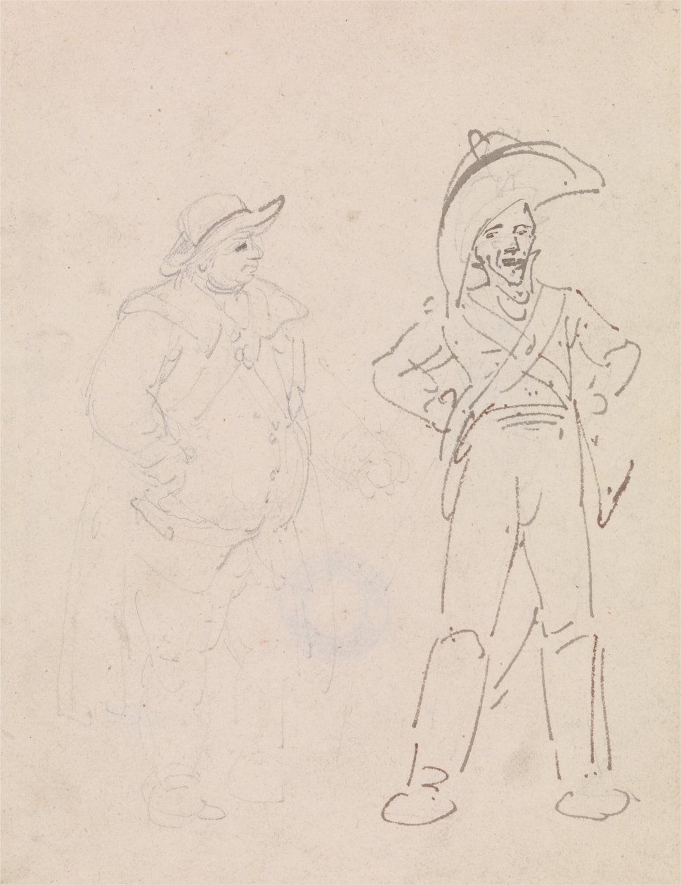 Um gendarme e outro homem de Thomas Rowlandson