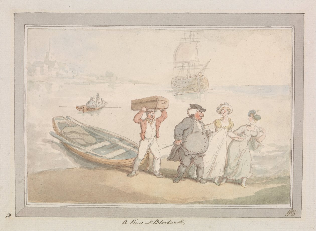 Uma vista no Blackwall de Thomas Rowlandson