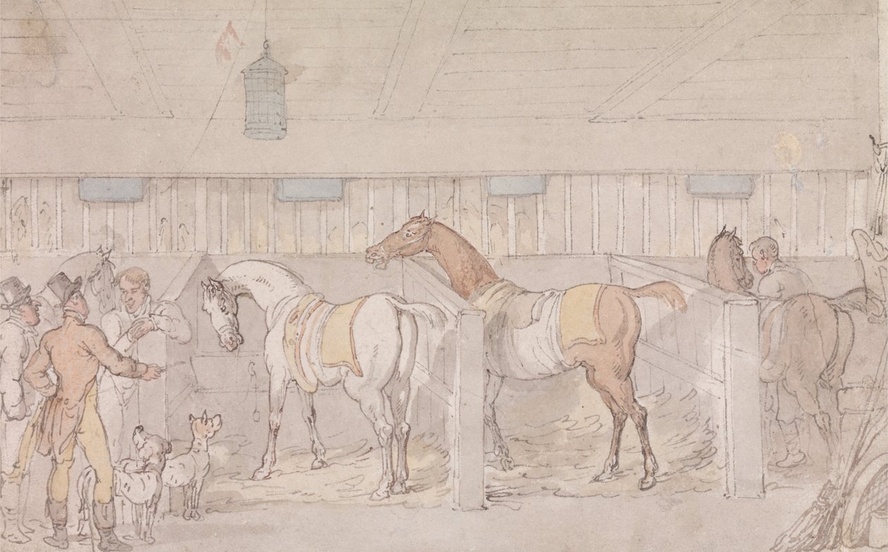 Interior de um estábulo de Thomas Rowlandson