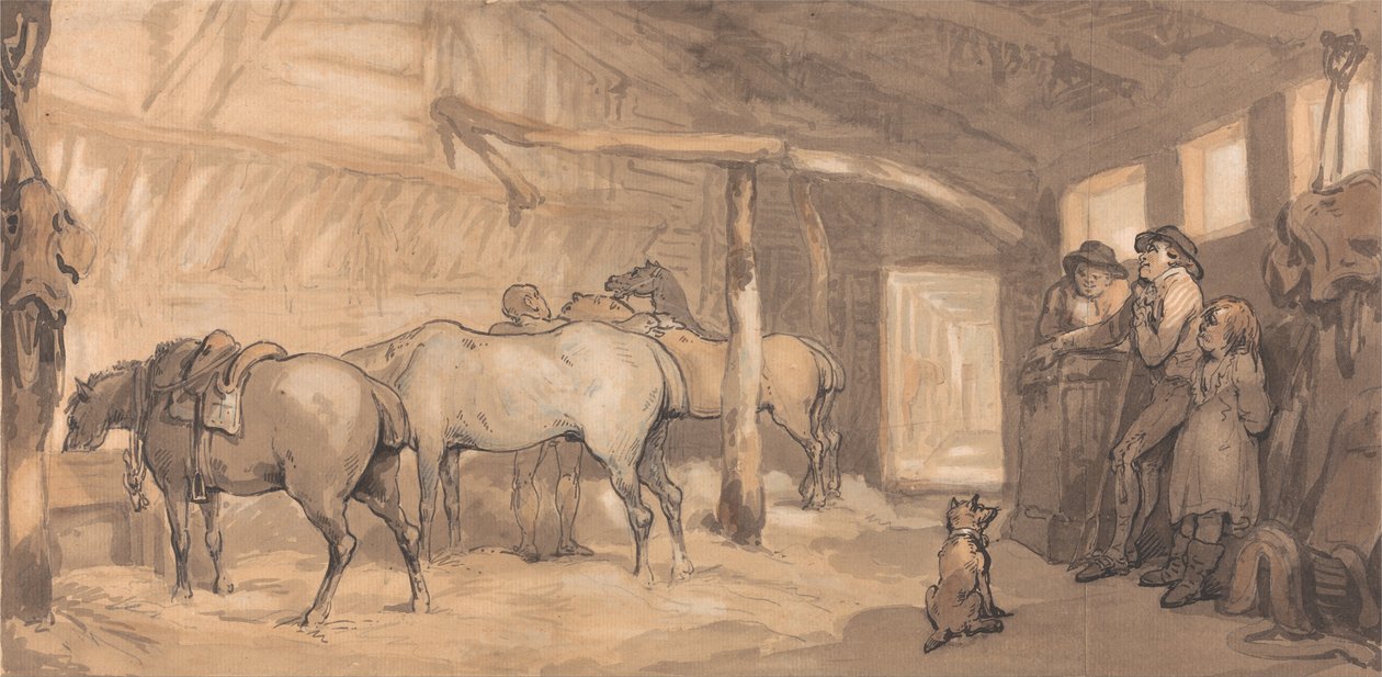 O estábulo de uma pensão de Thomas Rowlandson