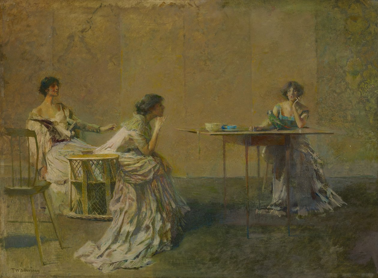 A fofoca, c.1907 de Thomas Wilmer Dewing
