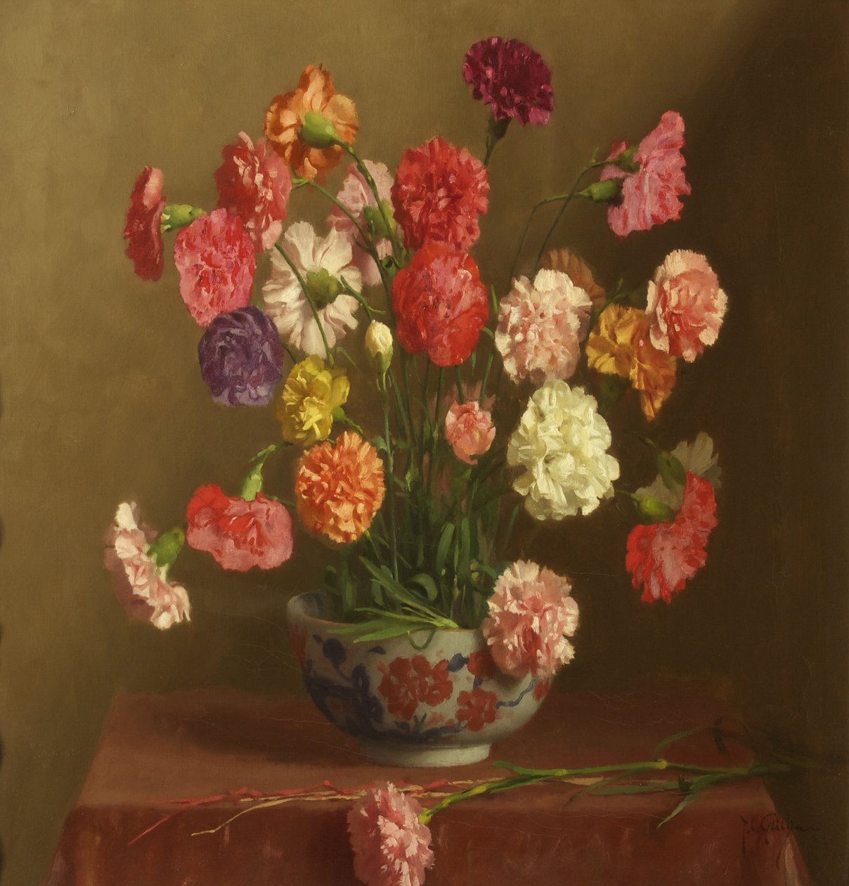 Cravos, c.1929 (óleo sobre tela) de Thomas Cooper Gotch