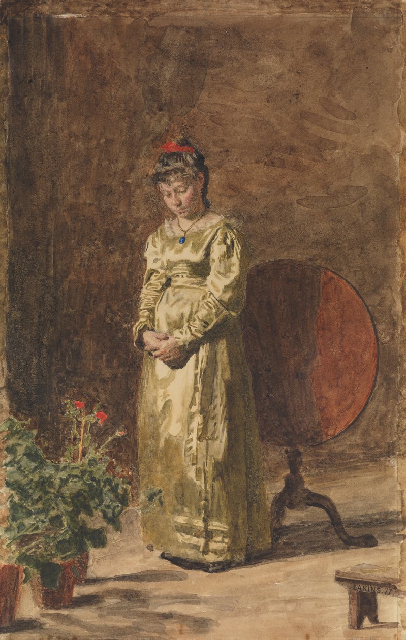 Jovem meditando, 1877. de Thomas Eakins