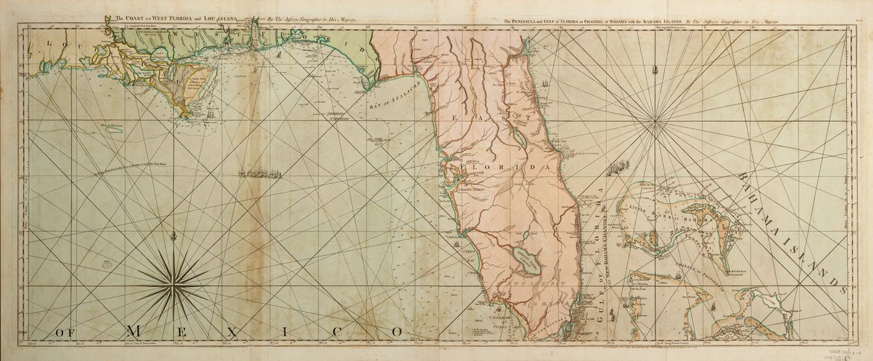 Mapa da Flórida de Thomas Jefferys