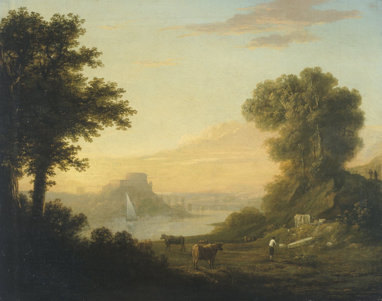 Paisagem clássica com um rio de Thomas Jones