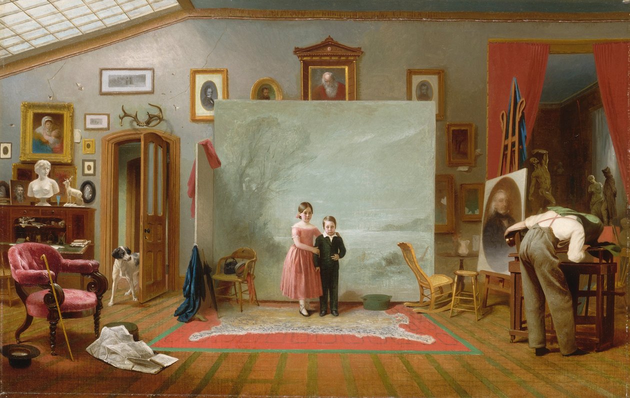 Interior com retratos de Thomas Le Clear