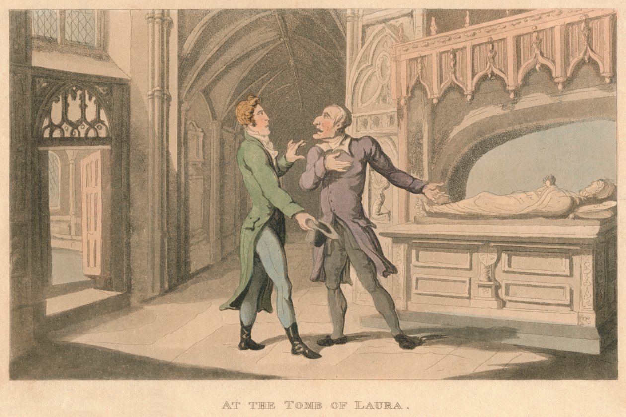 No túmulo de Laura, 1821 de Thomas Rowlandson
