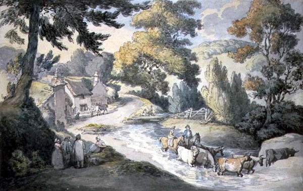 Paisagem com o Gado a Fluir de Thomas Rowlandson