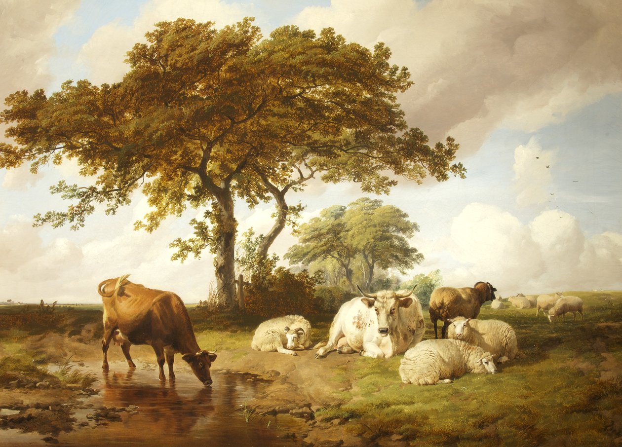 Repose in the Meadows de Thomas Sidney Cooper