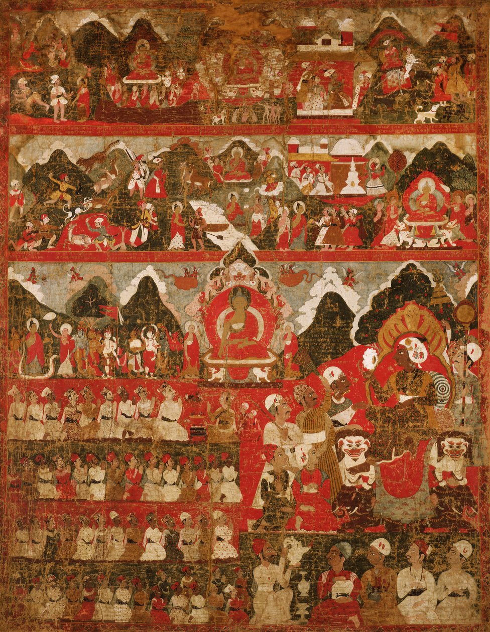 Thanka (seda pintada) de Tibetan School