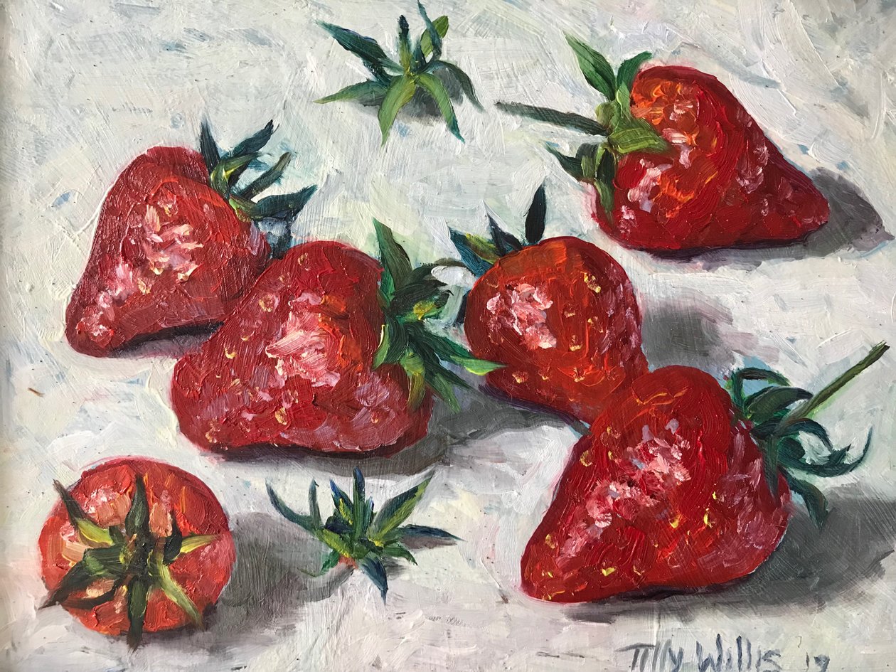 Morangos 2019 (óleo) de Tilly Willis