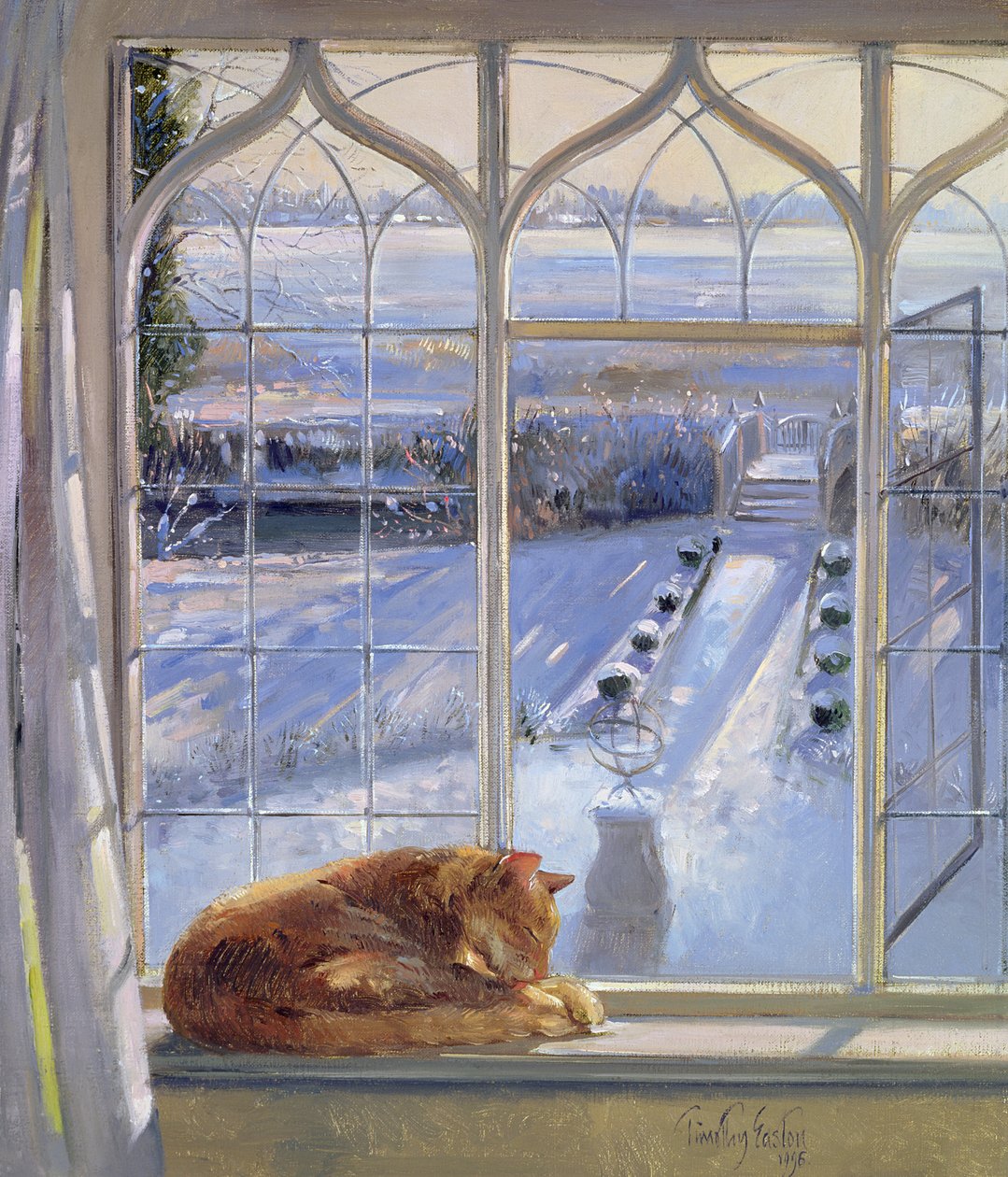 Relógio de sol e gato de Timothy Easton