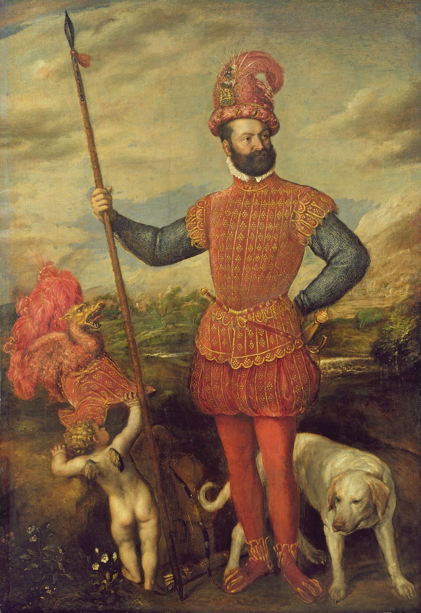 Retrato, de, um, italiano, nobre de Tiziano Vecelli