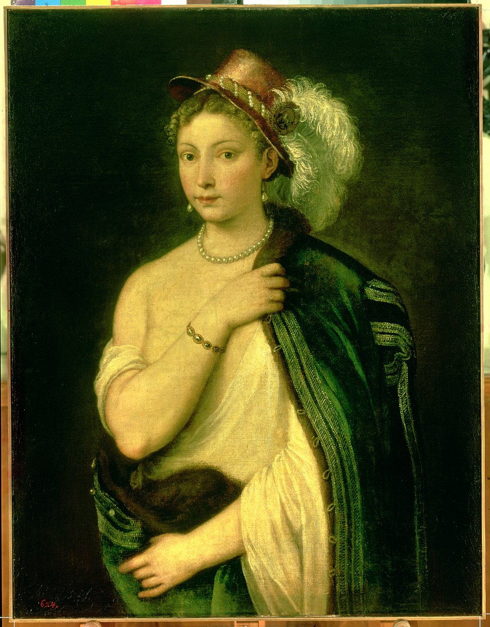 Retrato Feminino, c.1536 de Tiziano Vecelli