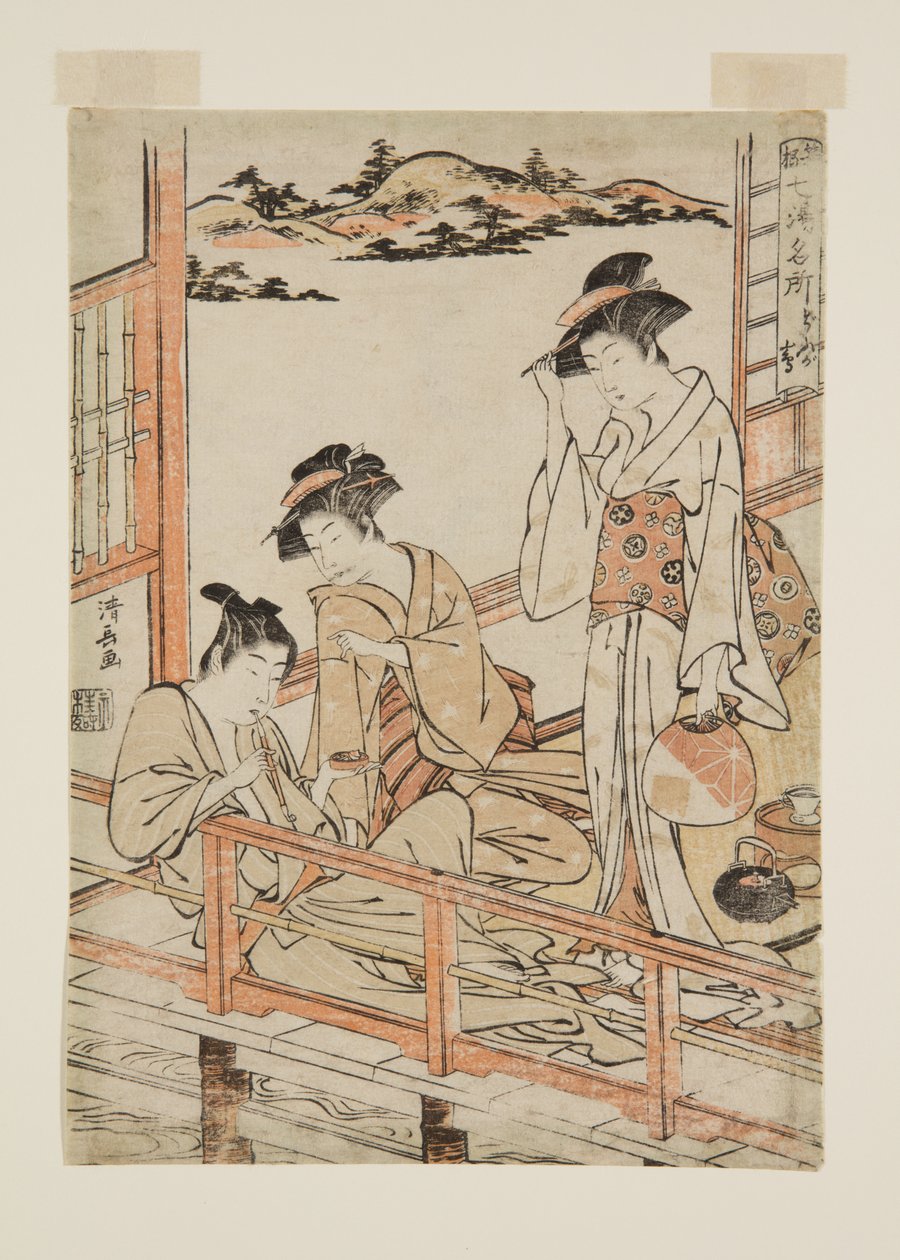 D?gashima (impressão em bloco de madeira a cores) de Torii Kiyonaga