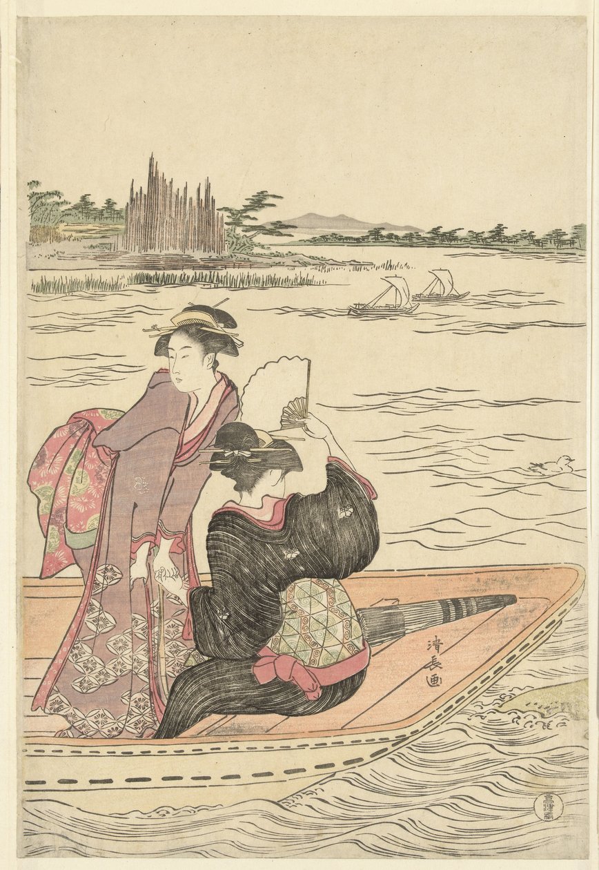 Balsa no Rio Sumida . de Torii Kiyonaga
