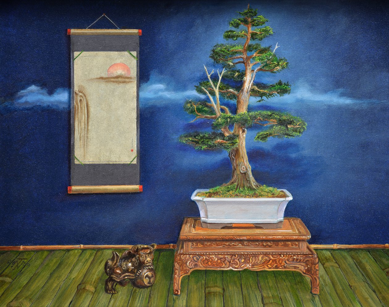 Bonsai, 2020 (óleo sobre tela) de Trevor Neal