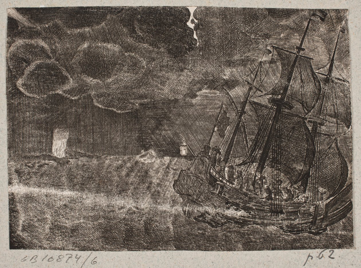 Navio por vela à noite de Ubekendt