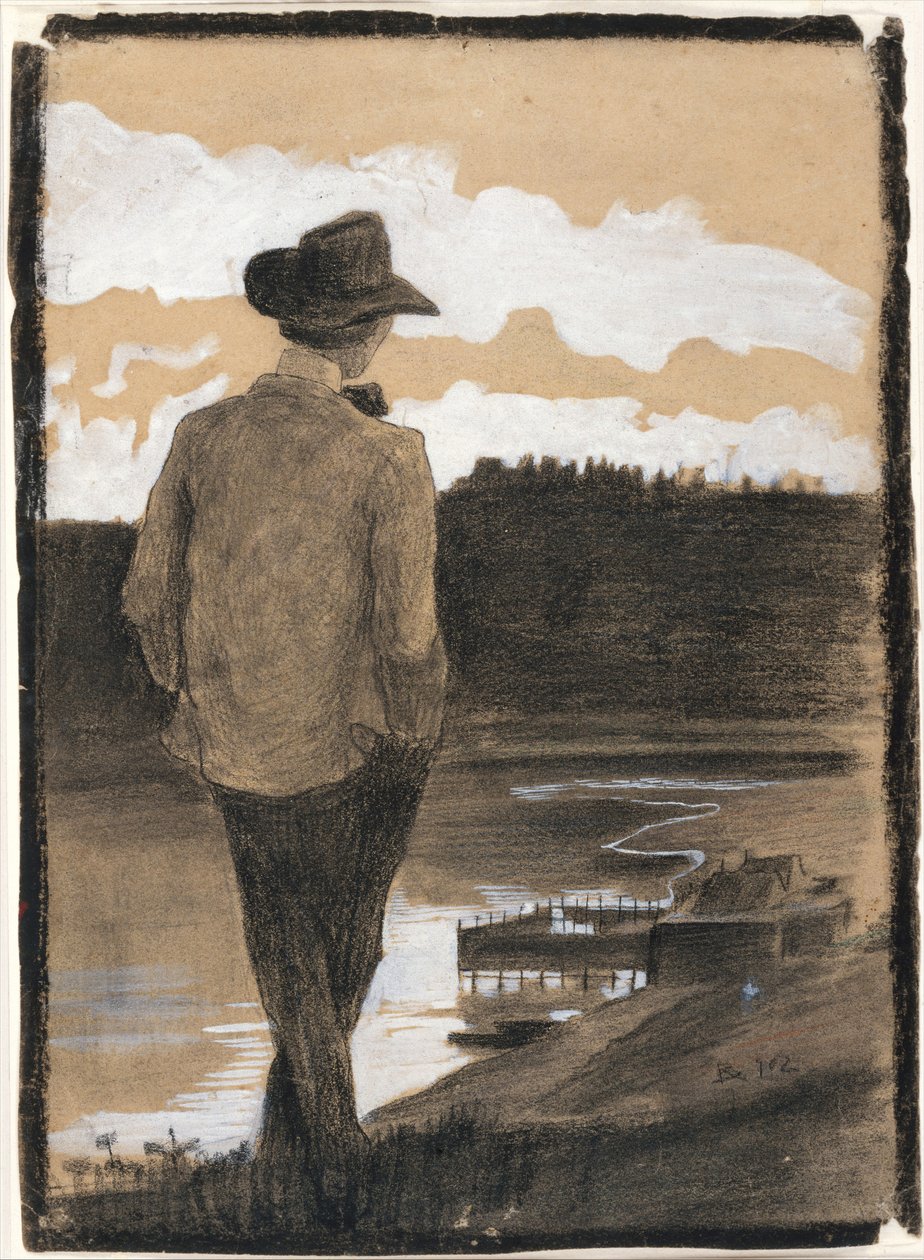 Jovem na margem do rio, 1902. de Umberto Boccioni