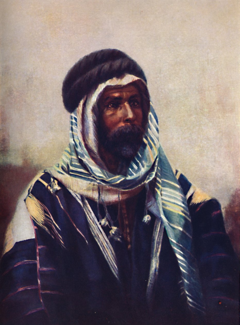 Um sheik beduíno usando burnouse, 1902 de Unbekannt
