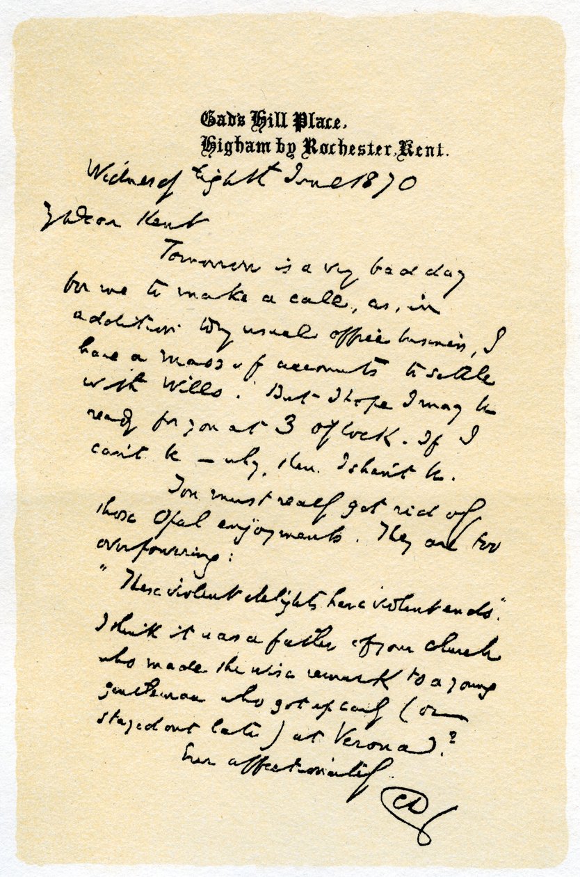 Uma carta manuscrita, 1870 1899 de Unbekannt