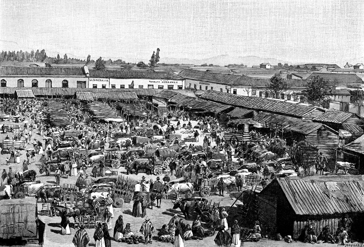 Um mercado, Chile, 1895 de Unbekannt