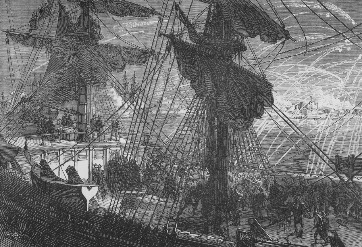 Bombardeio de descarga, c1880 de Unbekannt