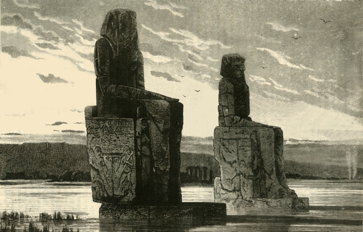 Colossal Staues em Tebas, 1890. de Unbekannt