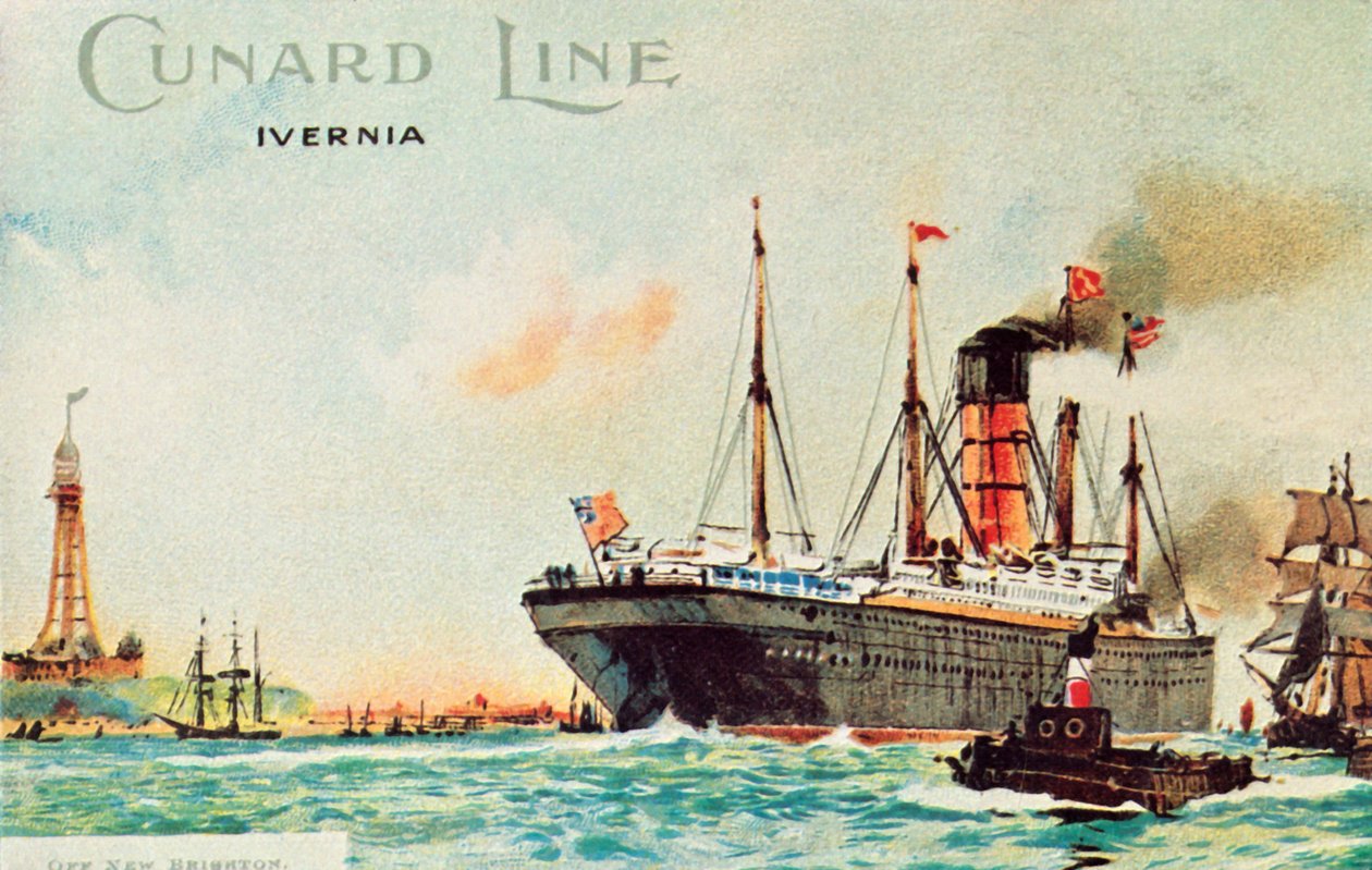 Linha Cunard - Ivernia, off New Brighton, c1910. de Unbekannt