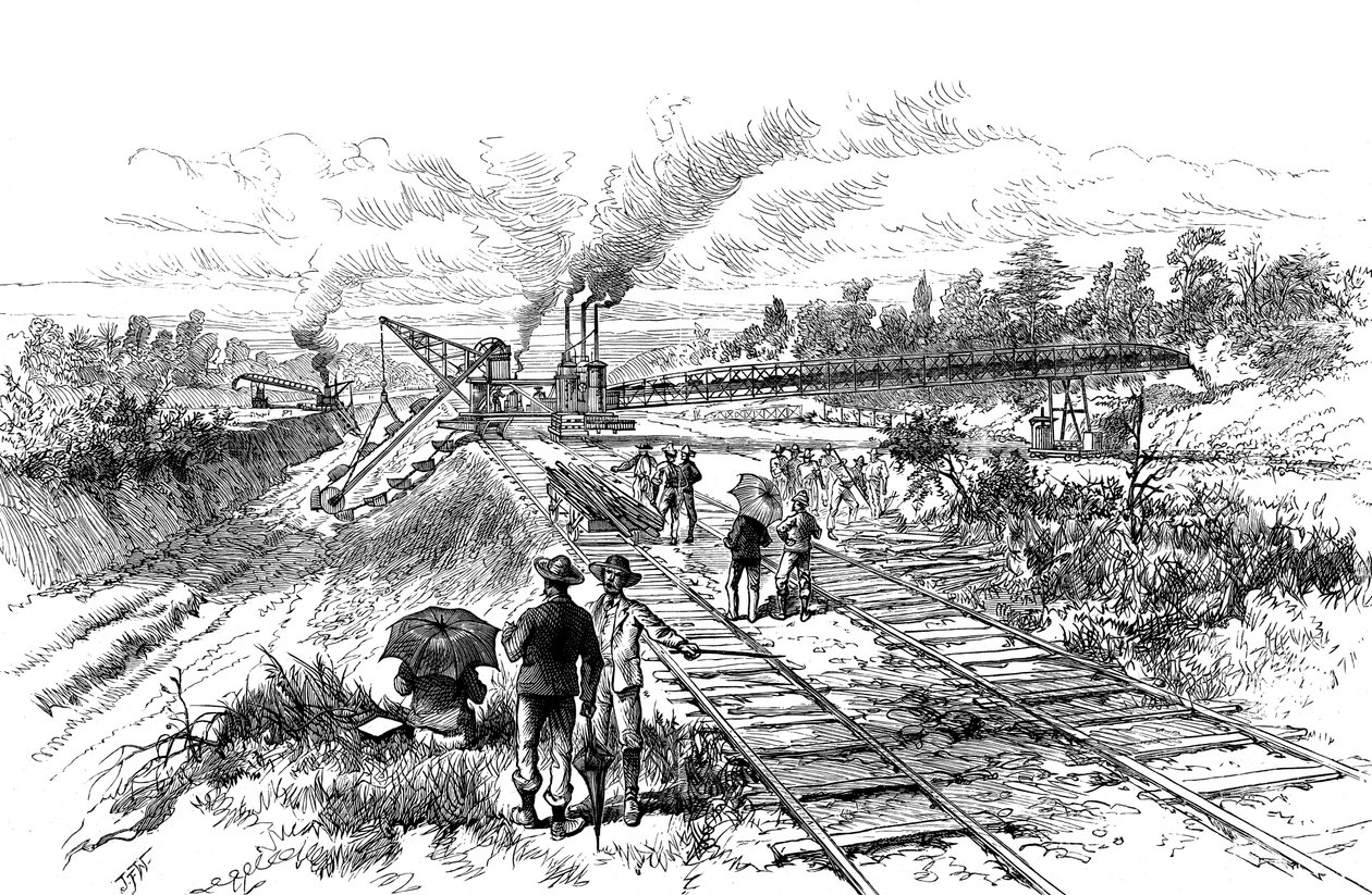 Escavando o Canal do Panamá, 1888 de Unbekannt