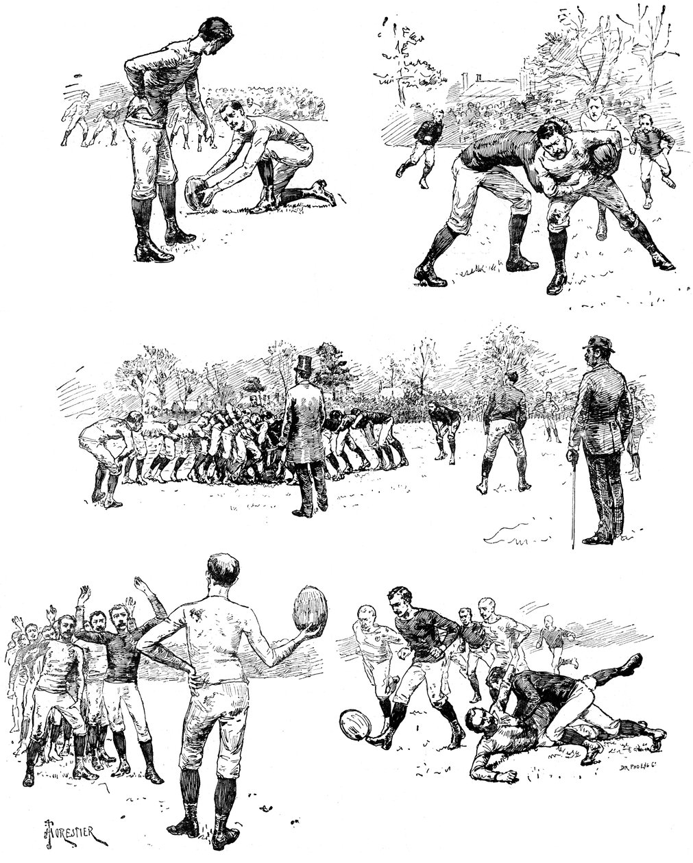 Esboços de futebol, 1887 de Unbekannt
