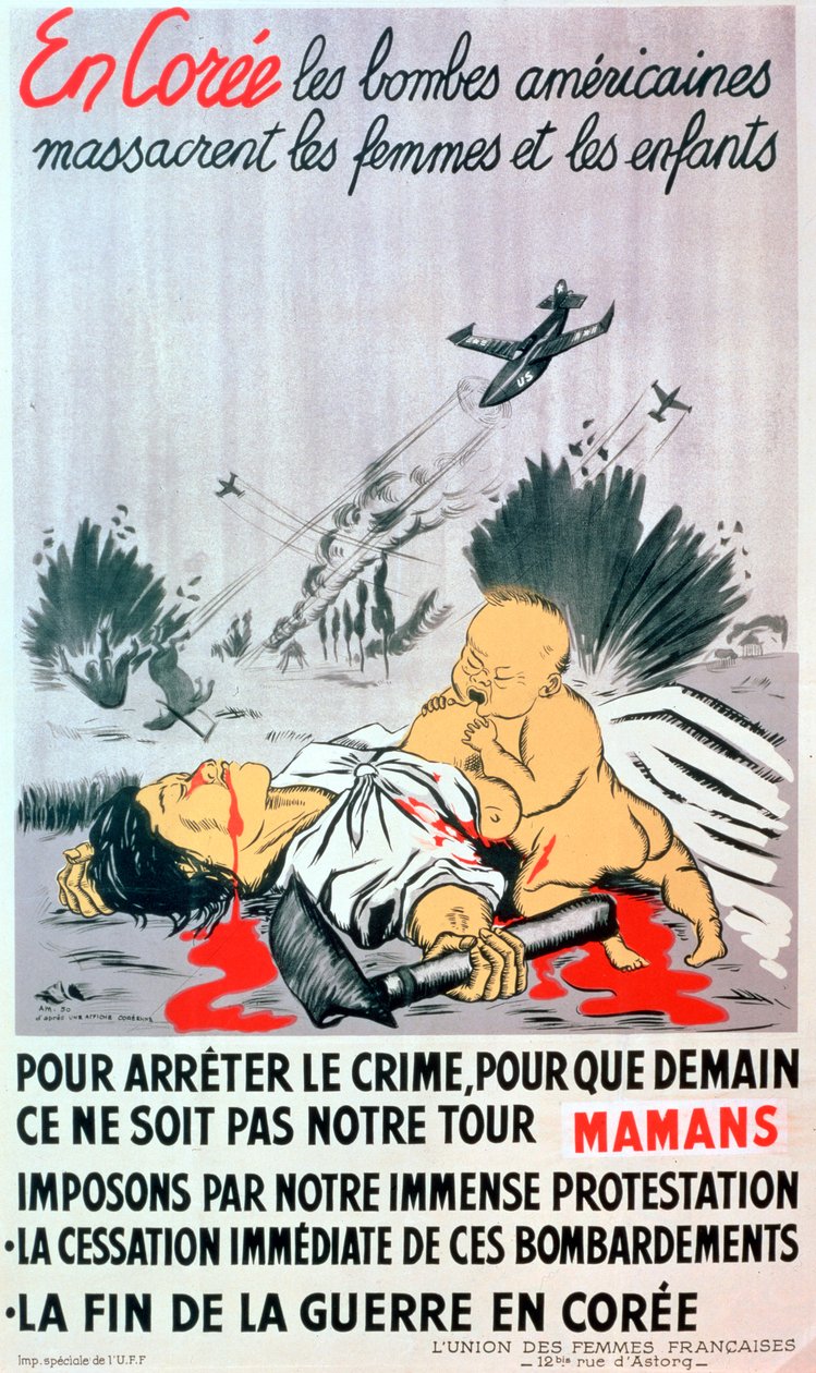Cartaz anti guerra da Coréia francês, 1950 de Unbekannt