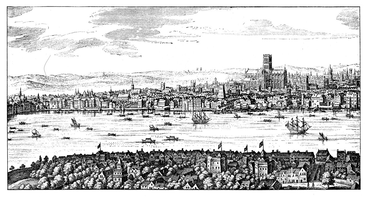 Vista geral de Londres, 1666, 1909 de Unbekannt