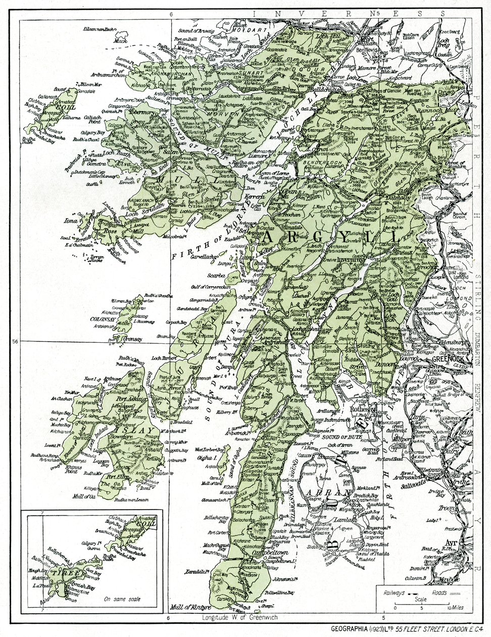 Mapa de Argyllshire, 1924-1926 de Unbekannt