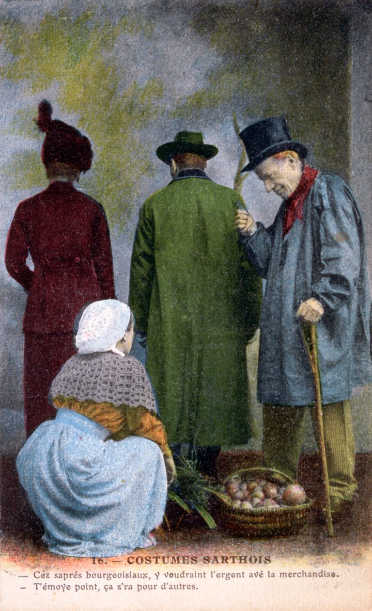 Traje nativo de Sarthe, c1900 de Unbekannt