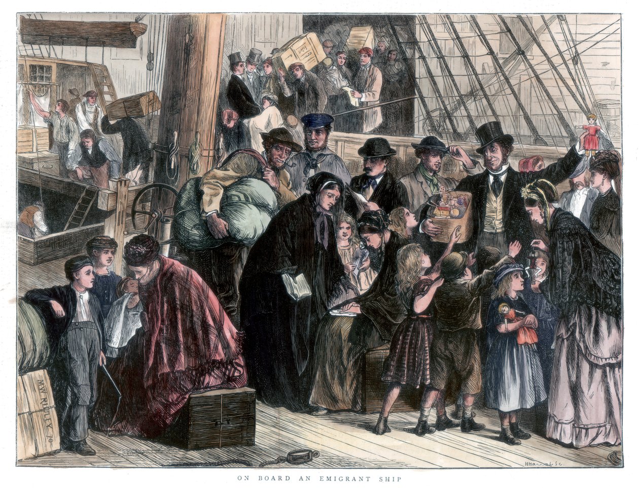 A bordo do navio emigrante, 1871 de Unbekannt