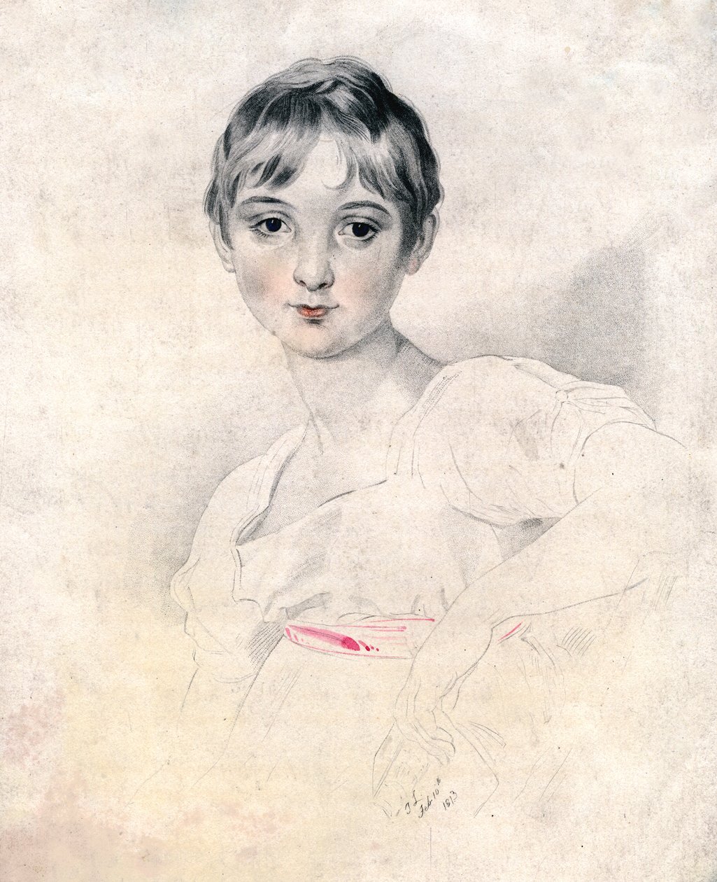 Retrato de uma menina, 1813 de Unbekannt