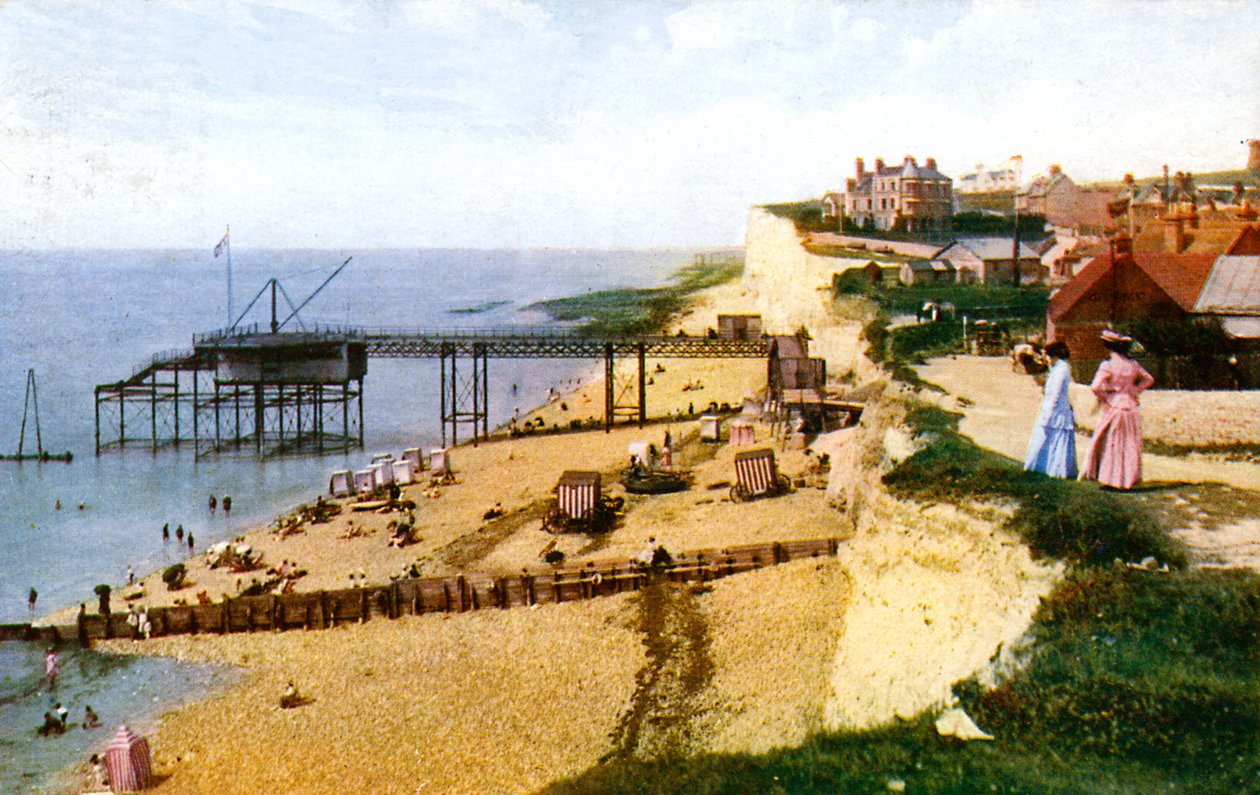 Rottingdean, praia, leste, sussex, olhar oeste, c1900s-1920s de Unbekannt