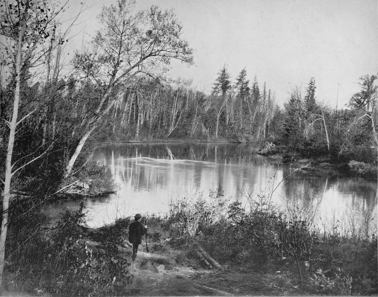 Cena no rio Peshtigo, Wisconsin, c1897. de Unbekannt